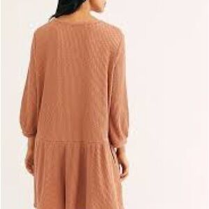Free People Women’s Long Sleeve Tiered Dress - Rust